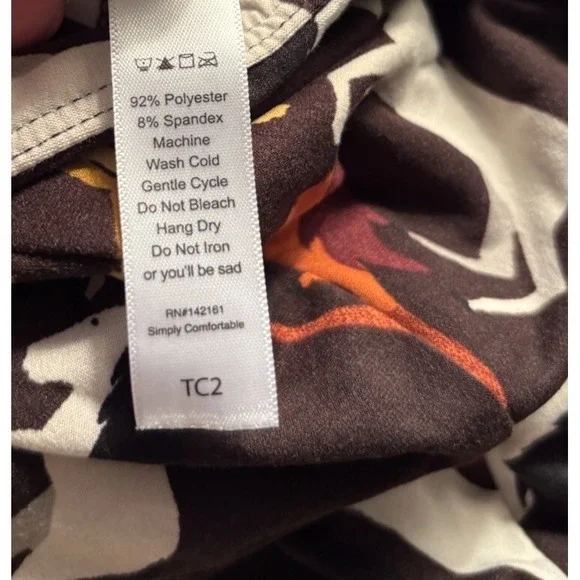 LuLaRoe Womens Leggings Size TC2 Brown Horses Equestrian Pony Plus 18+ NWT - Picture 3 of 3